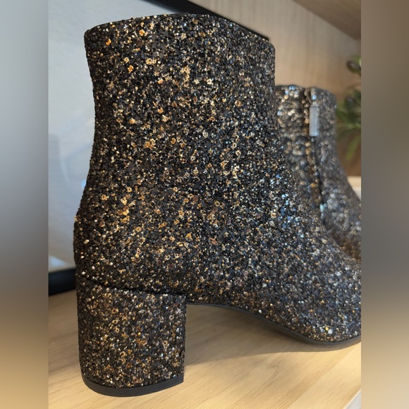 BNIB SAINT LAURENT “LOULOU” GLITTER ANKLE BOOTS size 9/39- retail $1295USD - Picture 14 of 16
